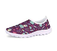 UOIMAG, Regalo para Mujer, Zapatos de Enfermera, morados, Zapatos sin Cordones, Zapatos de Malla Plana, Zapatillas Deportivas para niñas, 39EU