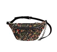 UOIMAG Riñonera para mujer, estilo retro, de piel, cruzada, en el pecho, Bosque de caracoles de setas, Talla única