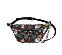 UOIMAG Riñonera para mujer, estilo retro, de piel, cruzada, en el pecho, Copo de nieve de Navidad con reno, Talla única