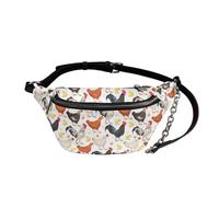 UOIMAG Riñonera para mujer, estilo retro, de piel, cruzada, en el pecho, gallina, Talla única