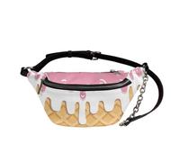 UOIMAG Riñonera para mujer, estilo retro, de piel, cruzada, en el pecho, Helado, Talla única
