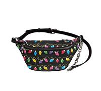 UOIMAG Riñonera para mujer, estilo retro, de piel, cruzada, en el pecho, Luces de Navidad, Talla única