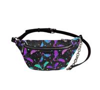 UOIMAG Riñonera para mujer, estilo retro, de piel, cruzada, en el pecho, Murciélagos Galaxy, Talla única