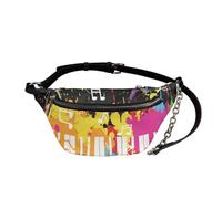 UOIMAG Riñonera para mujer, estilo retro, de piel, cruzada, en el pecho, Música Piano Splash Pintura, Talla única