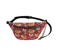 UOIMAG Riñonera para mujer, estilo retro, de piel, cruzada, en el pecho, Perezoso de Navidad Hohoho, Talla única