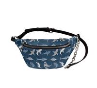 UOIMAG Riñonera para mujer, estilo retro, de piel, cruzada, en el pecho, Tiburones, Talla única