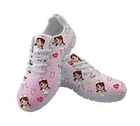 UOIMAG Rosa Unisex Entrenador Zapatillas de Malla Transpirable Zapatillas de Correr con Cordones Suaves Zapatos Planos Casuales 39EU