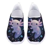 UOIMAG Space Axolotl Print Women Shoes Cute Barefoot Walking Shoes Slip On Lightweight Flat Sneakers EU39
