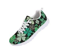 UOIMAG St Patricks Day Shoes Women Shamrock Shoes Cute Sneakers Lace Up Lightweight Casual Sneakers for Walking Running Tennis EU36