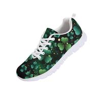 UOIMAG St Patricks Day Shoes Women Shamrock Shoes Lightweight Lace Up Tennis Sneakers Casual Walking Running Sneakers EU42