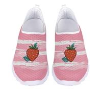 UOIMAG Strawberry Shoes for Women Slip On Walking Shoes Lightweight Cute Fruit Print Casual Sneakers EU44