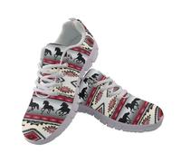 UOIMAG Western Aztec Horse Shoes for Men Running Shoes for Women Lace Up Lightweight Sneakers EU37