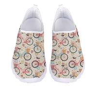 UOIMAG Womens Water Shoes Bike Print Slip On Sneakers Lightweight Casual Walking Shoes Flats EU38