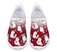 UOIMAG Zapatillas de Deporte de Moda para Mujer, Bonitos Zapatos de Enfermera con Gato, Zapatos de Malla Transpirables, Zapatos de Entrenamiento Ligeros 38EU