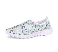 UOIMAG Zapatillas de Deporte para Mujer con diseño de Enfermera Bonitas y jóvenes, Zapatos Planos de Enfermera, Zapatos sin Cordones, Zapatos de Malla Transpirable 40EU