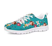 UOIMAG Zapatillas de enfermería, Zapatillas con patrón médico, Zapatillas para Correr, Zapatos de Ocio de Malla Suave, Zapatos Ligeros de Encaje, Zapatos Planos Informales 38EU