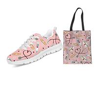 UOIMAG Zapatillas de Mujer Enfermera con Conjunto de Bolso de Compras de Lona