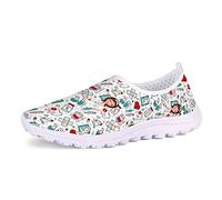 UOIMAG, Zapatillas Informales para Mujer, Bonitos Zapatos de Enfermera, Zapatos Planos sin Cordones, Zapatillas Deportivas de Malla Transpirable 39EU