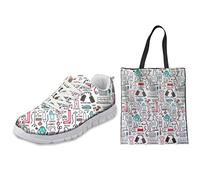 UOIMAG Zapatos de Enfermera con Bolsa de supermercado, Zapatillas Deportivas de Malla con Cordones, Bolsa de Lona, Bolso de Hombro para Compras, Regalo para Mujeres y niñas