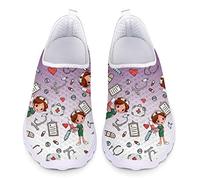 UOIMAG, Zapatos de Enfermera morados, Regalo para Mujer, Zapatos Casuales sin Cordones, Zapatos de Malla Transpirables, Zapatillas Deportivas Planas 37EU