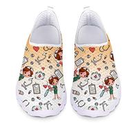 UOIMAG, Zapatos de Enfermera Naranja, Regalo para Mujer, Zapatos Casuales sin Cordones, Zapatos de Malla Transpirables, Zapatillas Deportivas Planas 38EU