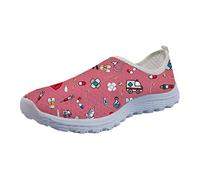 UOIMAG, Zapatos de Enfermera Regalo para Mujeres y niñas, Zapatos Rosas sin Cordones, Zapatos de Malla Transpirables, Zapatillas Deportivas Planas 41EU