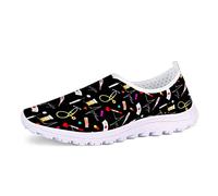 UOIMAG Zapatos Negros de Enfermera Zapatos Planos sin Cordones Zapatos de Malla Transpirable Zapatillas Deportivas para niñas 38EU