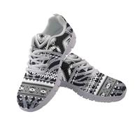 UOIMAG Zebra Aztec Shoes for Men Women Western Running Shoes Lace Up Lightweight Casual Sneakers EU36