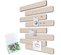 Uoisaiko 8 Tiras de Tablero de Corcho de Fieltro 33x5cm, Corcho para Pared Tablón de Anuncios con 40 Chinchetas, para Paredes de Fotos y Notas en Hogar Oficina