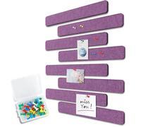 Uoisaiko 8 Tiras de Tablero de Corcho de Fieltro 33x5cm, Corcho para Pared Tablón de Anuncios con 40 Chinchetas, para Paredes de Fotos y Notas en Hogar Oficina