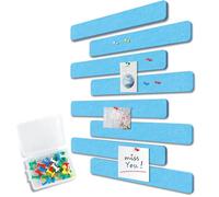 Uoisaiko 8 Tiras de Tablero de Corcho de Fieltro 33x5cm, Corcho para Pared Tablón de Anuncios con 40 Chinchetas, para Paredes de Fotos y Notas en Hogar Oficina