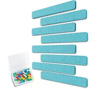 Uoisaiko 8 Tiras de Tablero de Corcho de Fieltro 33x5cm, Corcho para Pared Tablón de Anuncios con 40 Chinchetas, para Paredes de Fotos y Notas en Hogar Oficina