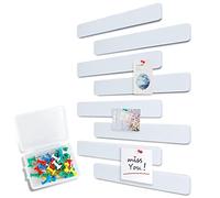 Uoisaiko 8 Tiras de Tablero de Corcho de Fieltro 38x5cm, Corcho para Pared Tablón de Anuncios con 40 Chinchetas, para Paredes de Fotos y Notas en Hogar Oficina