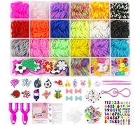 Uolifrem 2500+ Gomas para Hacer Pulseras para Niños, 22 Colores Loom Bands, Gomas Pulseras Kit con Más Accesorios, DIY Gomas Elásticas Principiantes Kit Regalos para Niños y Niñas