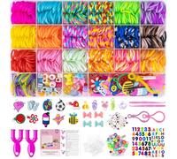 Uolifrem 2500+ Gomas para Hacer Pulseras para Niños, 38 Colores Loom Bands, Gomas Pulseras Kit con Más Accesorios, DIY Gomas Elásticas Principiantes Kit Regalos para Niños y Niñas