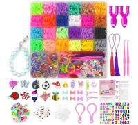 Uolifrem Gomas para Hacer Pulseras para Niños, 29 Colores Loom Bands, Gomas Pulseras Kit con Más Accesorios, DIY Gomas Elásticas Principiantes Kit Regalos para Niños y Niñas