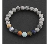 Uomini universo galaxia pianeti di pietra bracciali e braccialetti 7 stelle perll ora mala braccialetto fatto a mano por monili delle donne-multi