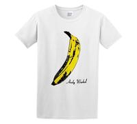 Uomo Andy Warhol Banana The Velvet Under Ground & Nico Rock e Pop Art Camiseta Blanca, Blanco, XL