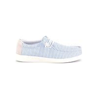 UOMO DESIGN - Mocasines casuales para hombre de lona, ligeros, cómodos y suaves con suela confort - Denis, Rayo Azul, 42 EU