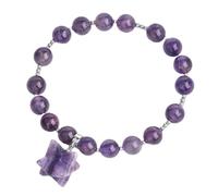 UOMSKTY Pulsera de cristal púrpura de cuarzo blanco - Piedra natural Energía espiritual Merkaba Pulseras de moda Mujeres Hombres Joyería Reiki, Cristal blanco, Talla única
