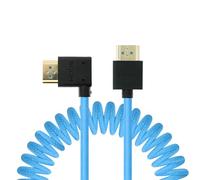 Uonecn Cable HDMI 2.1 en ángulo izquierdo para Atomos Ninja V, Portkeys BM5, 48Gbps 8K trenzado en espiral cable HDMI para cámaras Sony A7iv, Z-CAM F6, Z-Cam E2 Pro