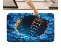 Uonguon Alfombra de ilusión óptica 3D, con diseño de agujero fresco y suelo antideslizante, alfombra 3D ilusión óptica, también adecuada para entradas, baños, cocinas, interiores y Halloween