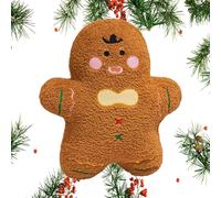 Uonguon Almohada de Pan de Jengibre, Almohada de Felpa de Navidad, Bonita decoración de Hombre de Jengibre, cojín de Vacaciones Suave y, cojín Festivo, Ideal para sofá, Cama y Coche, marrón/1