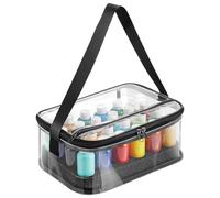 Uonguon Art Bags, Paint Storage, 10.6 x 7.5 x 4.7Inches Transparent Design, Portable Bottle Holder, Fits 24 Bottles (2 FL Oz), Travel and Craft Use for Oil, Ink, Airbrush, Model Painting