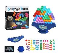 Uonguon Balance Stacking Game, Hexagonal Board Blocks, Educational Toy for Kids & Adults, Attractive Design, Learning Activity 6.65x6.65 Inches for Game Night & Family Fun