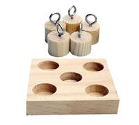 Uonguon Bird Toys, Wooden Parakeet Peg Toy, Lovebird Playing Device, Metal Stimulation and Puzzle Training, Chewing Tools, 2.95x2.95x0.79 Inches, Ideal for Parakeets, Mental Enrichment