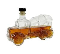 Uonguon Botellas de vidrio para whisky, 300 ml, diseño de camión mezclador de cemento, botella de para decantador de whisky, para bebidas de brandy bourbon, fiesta familiar, Navidad, bodas