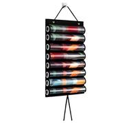 Uonguon Card Game Mat Holder, 8 Mat Wall Organizer with Hook, 21.06x15.55 Inches Space Saving Storage Rack, Compact Mountable Container for Bedroom, Dorm, RV, Camping and Study Room