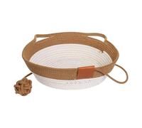 Uonguon Cat Basket Bed, Kitten Basket Woven Organizer, 13.78x13.78 Inches Soft Cushion Nest, Pet Sleeping Mat for Kittens, Small Pets, Home Décor, Livingroom and Furniture Protection