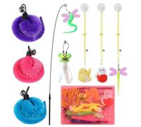 Uonguon Cat Feather Toy, Interactive Retractable Wand, Replacement Teaser with Bell and Catnip, Fun Pet Supplies for Kittens, Exercise, Indoor Play, Sturdy Design, 13.78x5.91x1.18 Inches